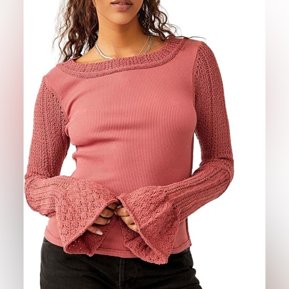 NWT Free People Cuffing Season top.  Size Large